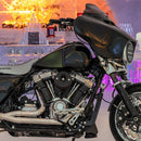 Close-up of OG M8 points cover on black custom bagger motorcycle engine