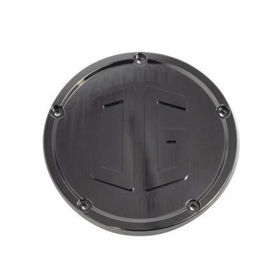 OG M8 Softail Derby Cover - Original Garage Moto, black anodized CNC-machined 6061 T6 billet aluminum engine cover