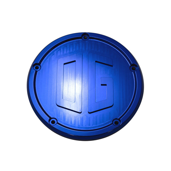 Blue anodized OG M8 Softail derby cover