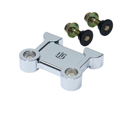 OG M8 Softail chrome pull-back plate with mounting bolts