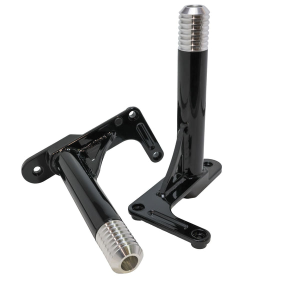 OG M8 Softail rear crash bar mounts, black aluminum motorcycle bracket