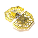 OG Mini gold motorcycle floorboards with honeycomb cutouts