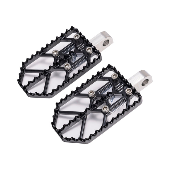 Black on Aluminum Finish Motocross Style Harley Davidson Foot Peg OG Moto X Foot Pegs
