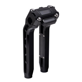 OG Black Performance 10.5 Inch Pull Back Risers Digital Gauge Top Clamp Black