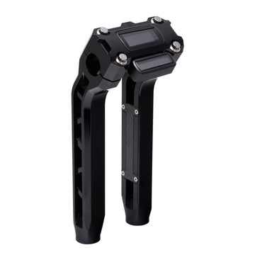 OG Black Performance 10.5 Inch Pull Back Risers Digital Gauge Top Clamp Black