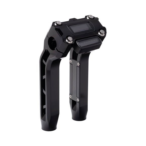 OG Black Performance 8.5 inch Pull Back Riser Legs with Black Performance Digital Gauge Top Clamp