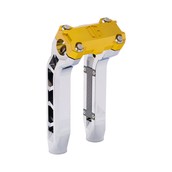 OG Chrome Performance 8.5 inch Pull Back Riser Legs with Gold Performance Top Clamp