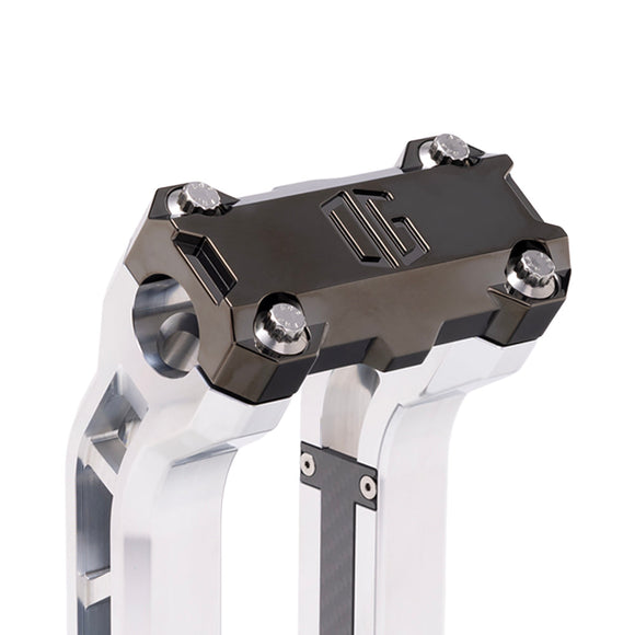 OG Black Chrome Performance Top Clamp on OG Aluminum Performance Riser Legs