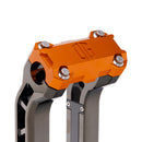OG Orange Performance Top Clamp on OG Black Chrome Performance Riser Legs