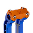 OG Orange Performance Top Clamp on OG Blue Performance Riser Legs