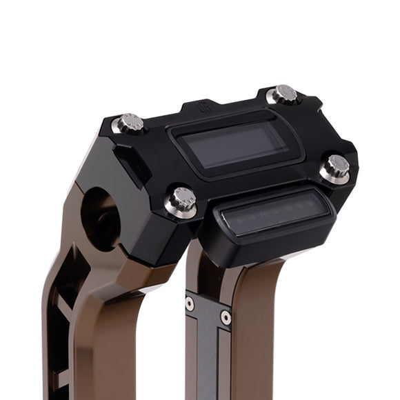OG Black Performance Digital Gauge Top Clamp on OG Bronze Performance Riser Legs