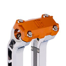 OG Orange Performance Top Clamp on OG Chrome Performance Riser Legs