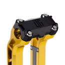 OG Black Performance Top Clamp on OG Gold Performance Riser Legs