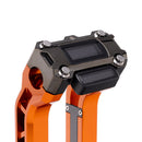 OG Black Chrome Performance Digital Gauge Top Clamp on OG Orange Performance Riser Legs