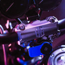 OG 6.5'' Performance Pull Back Risers, Black and Aluminum, installed on a 2005 Dyna