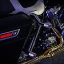 Chrome rear crash bar saddlebag guard with passenger pegs for Harley-Davidson bagger