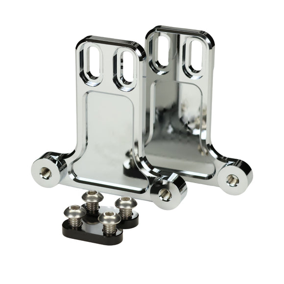 Chrome billet bagger fender replacement bracket kit with mounting hardware