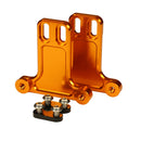 Orange billet aluminum motorcycle bagger fender bracket kit with mounting hardware