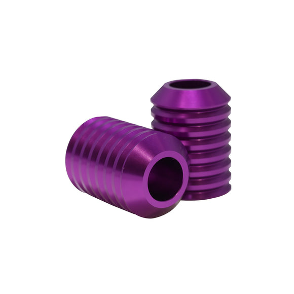 Purple anodized billet motorcycle crash bar sliders pair