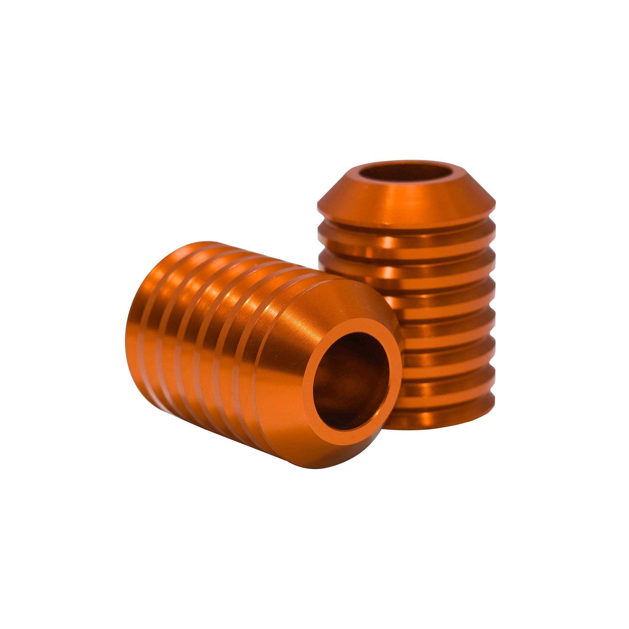 Orange anodized billet motorcycle crash bar sliders
