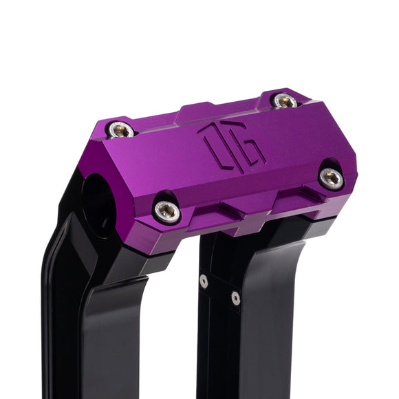 OG Purple Risers Top Clamp on Black Riser