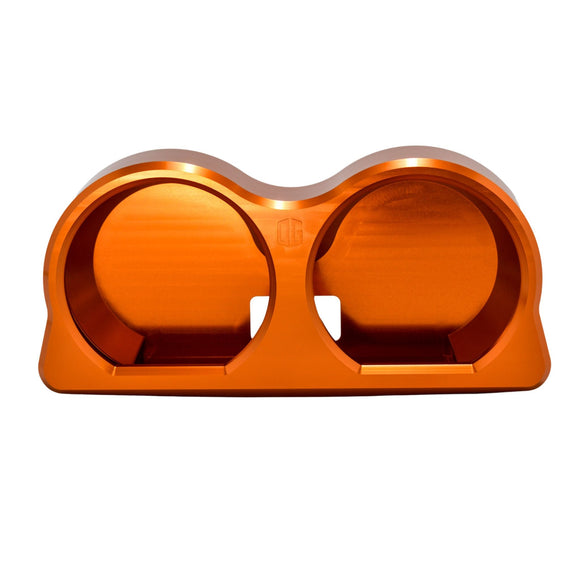 Orange billet aluminum dual-gauge bezel for Road Glide motorcycle