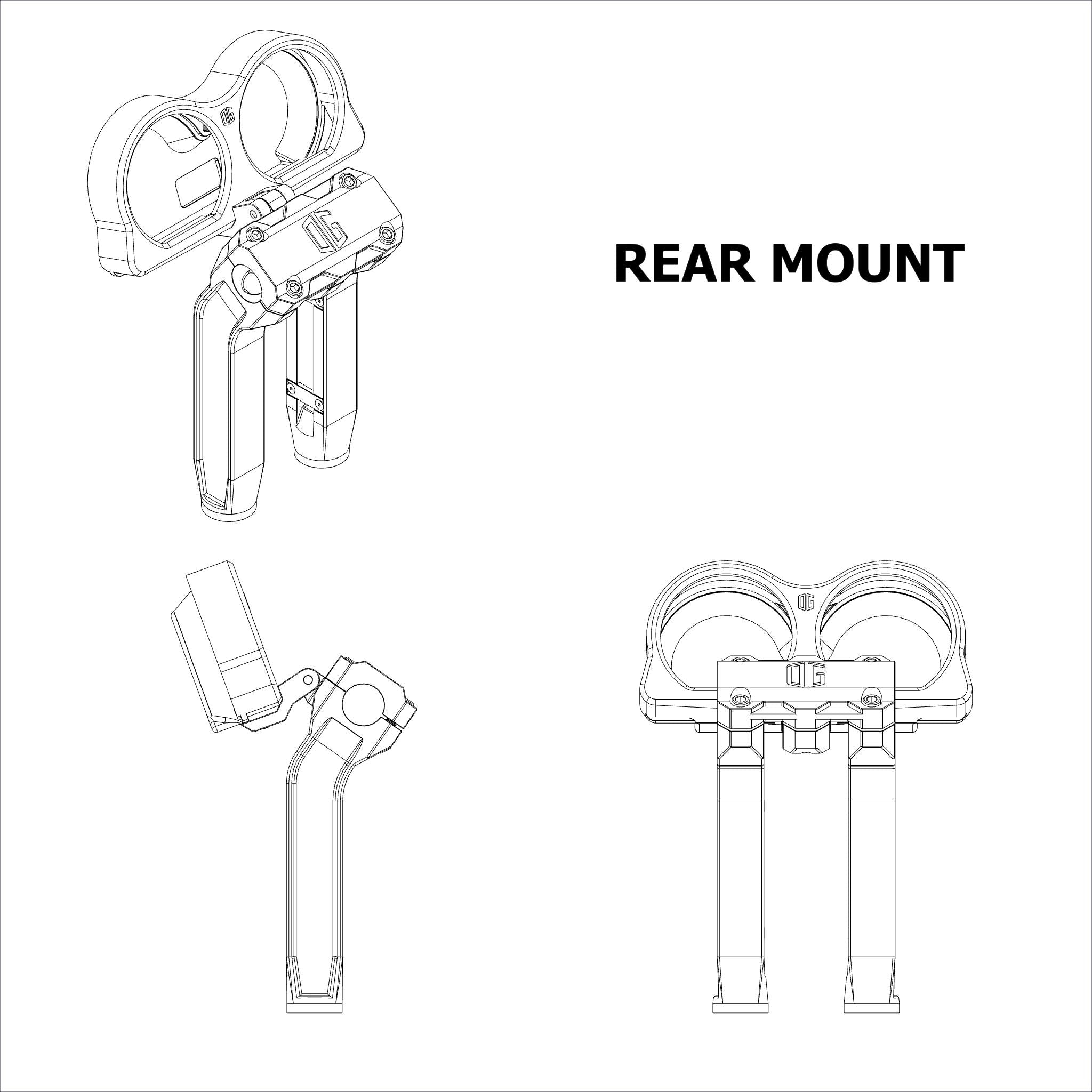 OG Road Glide rear-mount billet dual-gauge bezel