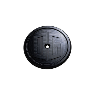 OG Round Air Cleaner Cover - Classic, black CNC-machined 6061 T6 aluminum 5.5-inch center-mount air cleaner cover with OG logo