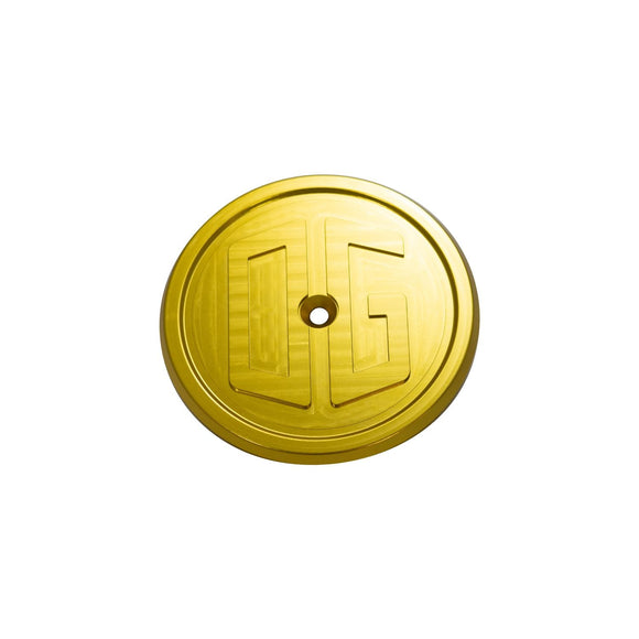 OG round motorcycle air cleaner cover, classic gold