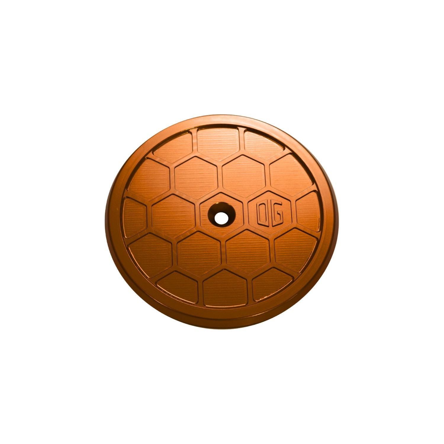 OG round orange air cleaner cover with honeycomb pattern