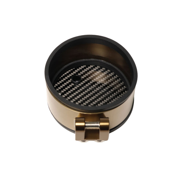 Bronze single motorcycle gauge bezel with carbon fiber insert and clamp