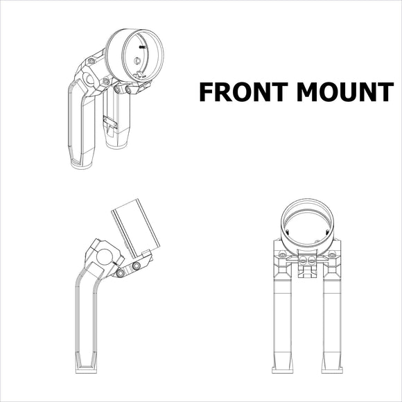 Front-mount single gauge bezel motorcycle handlebar mount