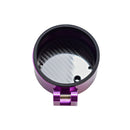 Purple single-gauge bezel with carbon fiber insert and clamp mount