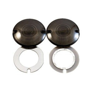 OG Smoked Bagger Turn Signals Lens Kit — smoked round lenses for OEM bagger-style Harley turn signals