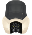 OG Softail Low Rider S T-Sport fairing kit - White Sand Pearl with black headlight bezel and smoked windshield