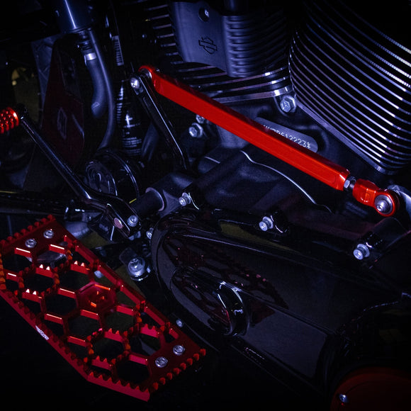 OG Touring red anodized shift linkage for touring motorcycles