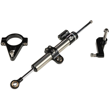 OG Touring Steering Damper Kit — Matris SDK 120mm steering damper with billet aluminum bracket for Harley‑Davidson Touring/Bagger