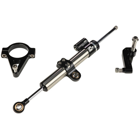 OG Touring Steering Damper Kit — Matris SDK 120mm steering damper with billet aluminum bracket for Harley‑Davidson Touring/Bagger