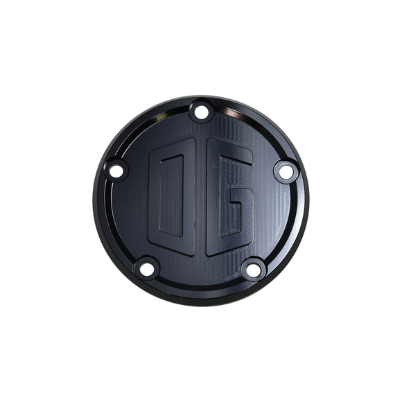 OG Twin Cam Points Cover — black 6061-T6 billet aluminum timing cover for Twin Cam engines