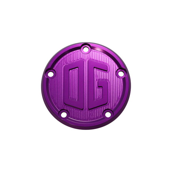 Purple OG Twin Cam points cover for motorcycle engines