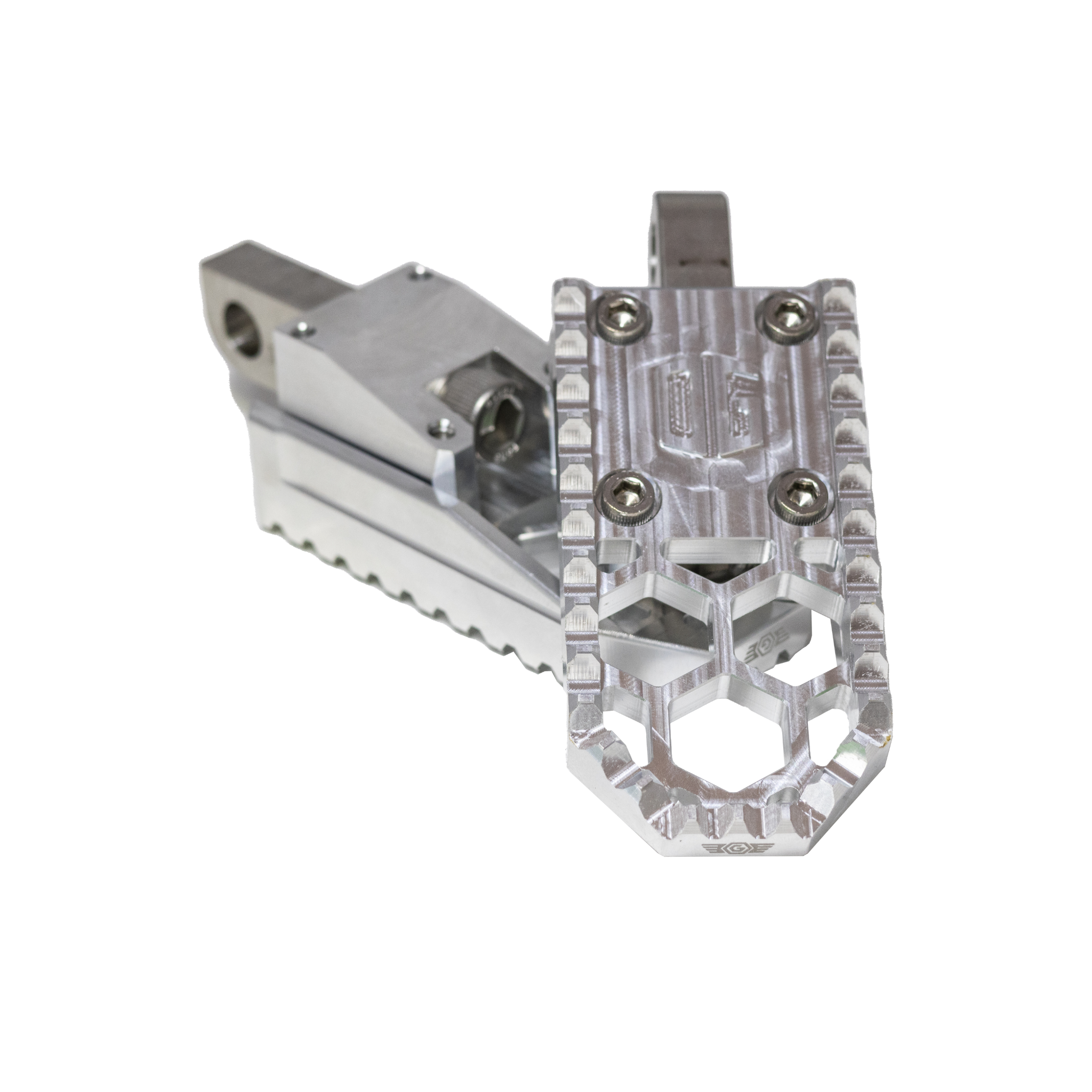 OG HoneyComp V3 Mini foot pegs for Indian motorcycles — machined aluminum pair