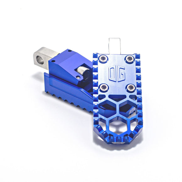 OG V3 Mini blue motorcycle foot pegs