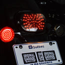 OG X-Series LED motorcycle taillight with smoked-lens red turn signals