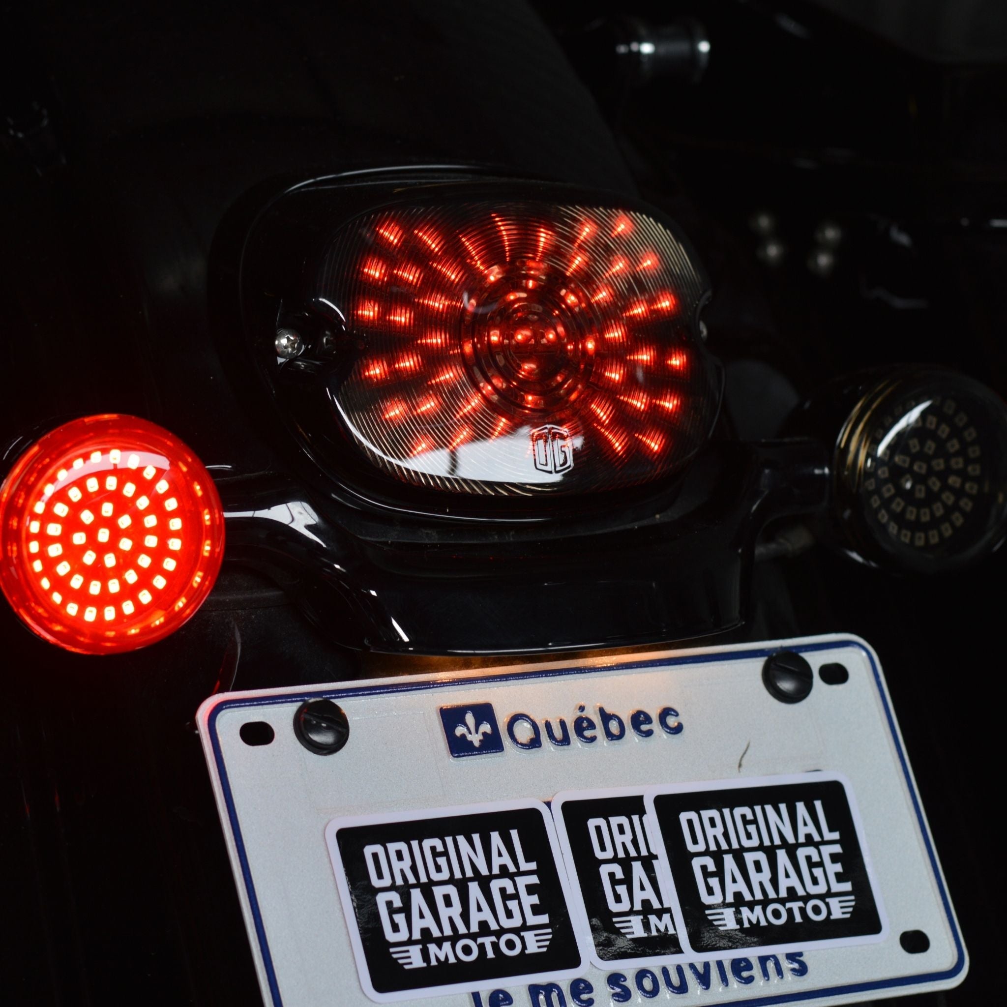 OG X-Series LED motorcycle rear turn signals and taillight, red LEDs