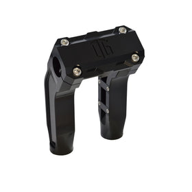 OG Moto 6.5" pull-back handlebar risers — black CNC-machined aluminum with internal wire routing