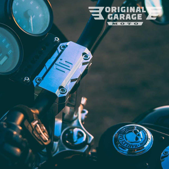Original Garage Moto 6.5in straight billet aluminum motorcycle handlebar risers
