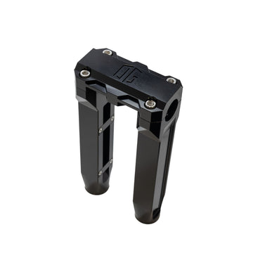 OG Moto 8.5" Straight Risers — black anodized CNC‑machined 6061‑T6 aluminum