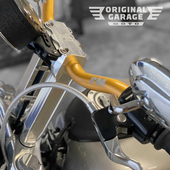 Original Garage Moto 8.5in gold straight motorcycle handlebar riser