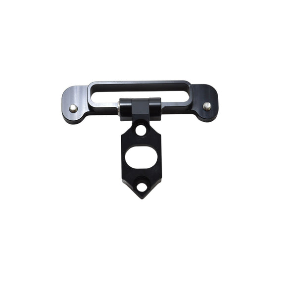 Adjustable motorcycle gauge bracket, black anodized aluminum