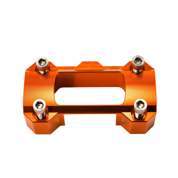 Orange anodized digital gauge top clamp for motorcycle handlebars
